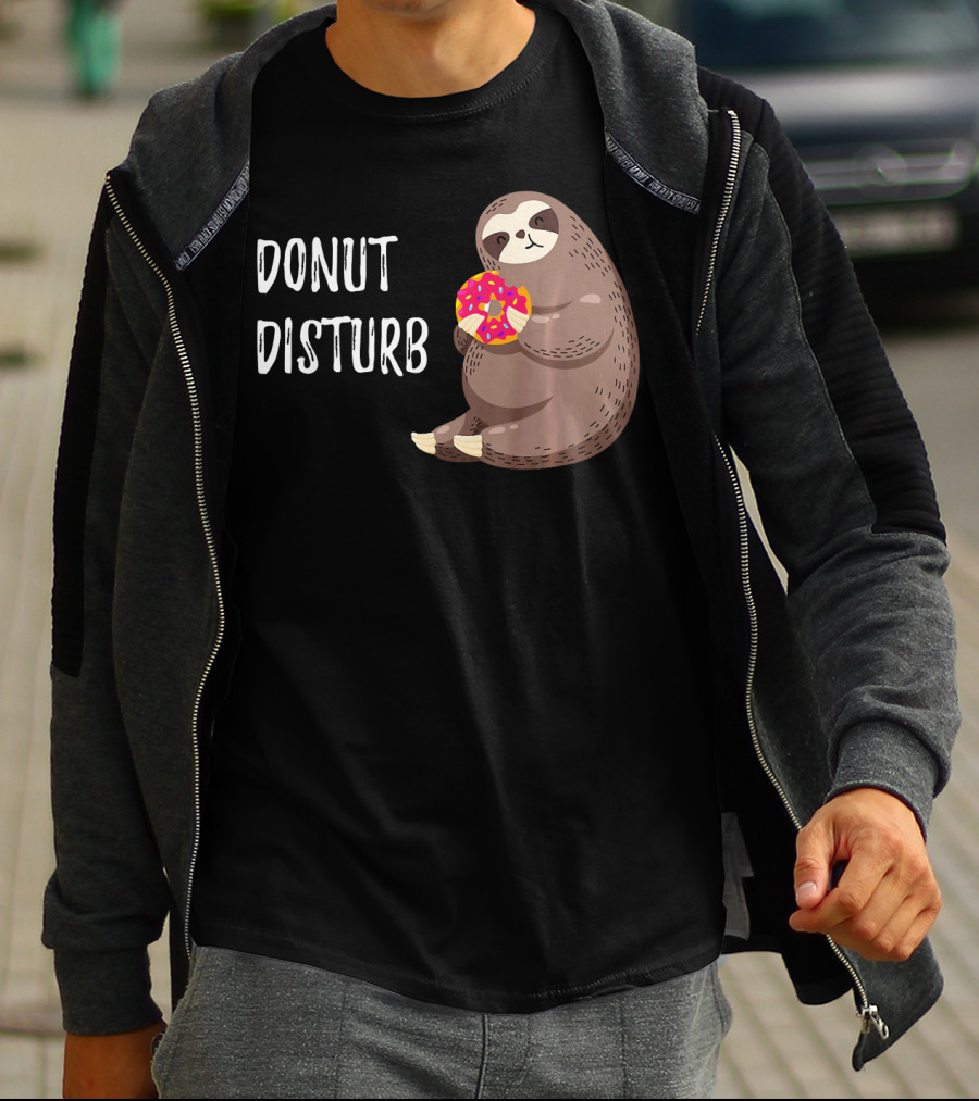 Donut Disturb Cute Sloth Eating A Donut T-Shirt