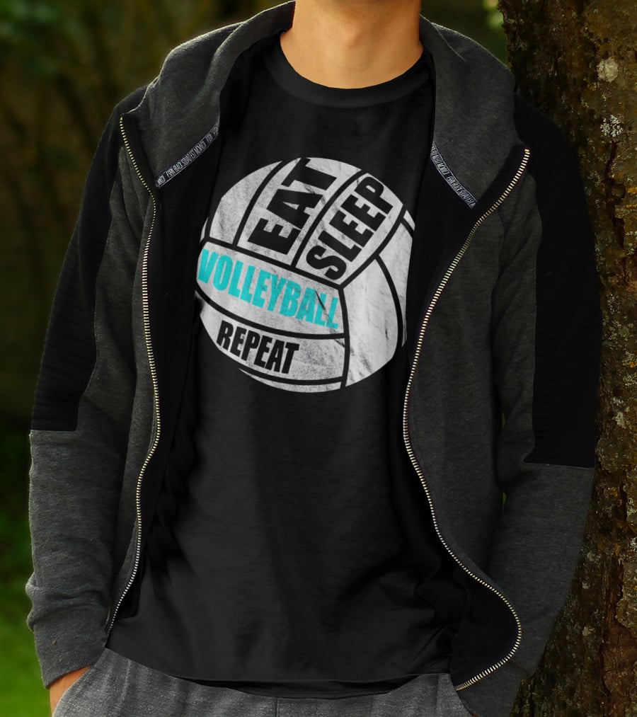 Eat Sleep Volleyball Repeat Distressed Girls Or Boys T-Shirt