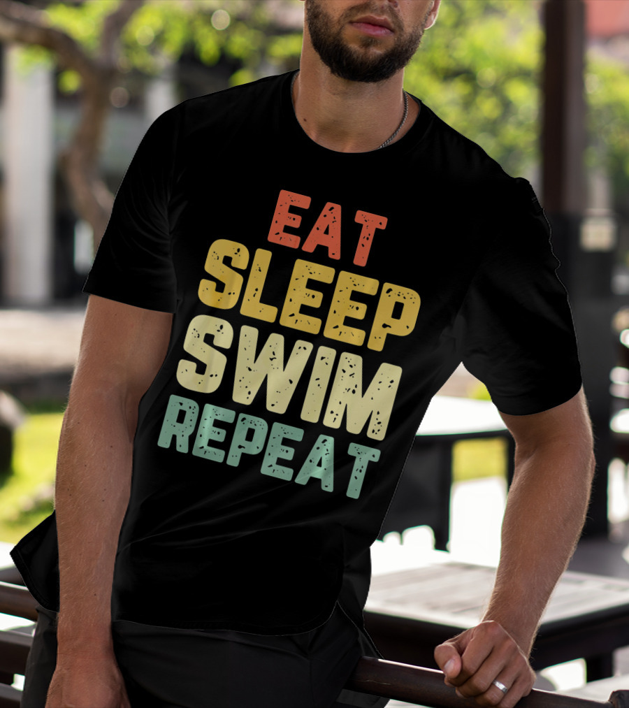 Eat Sleep Swim Repeat Swimming Vintage T-Shirt