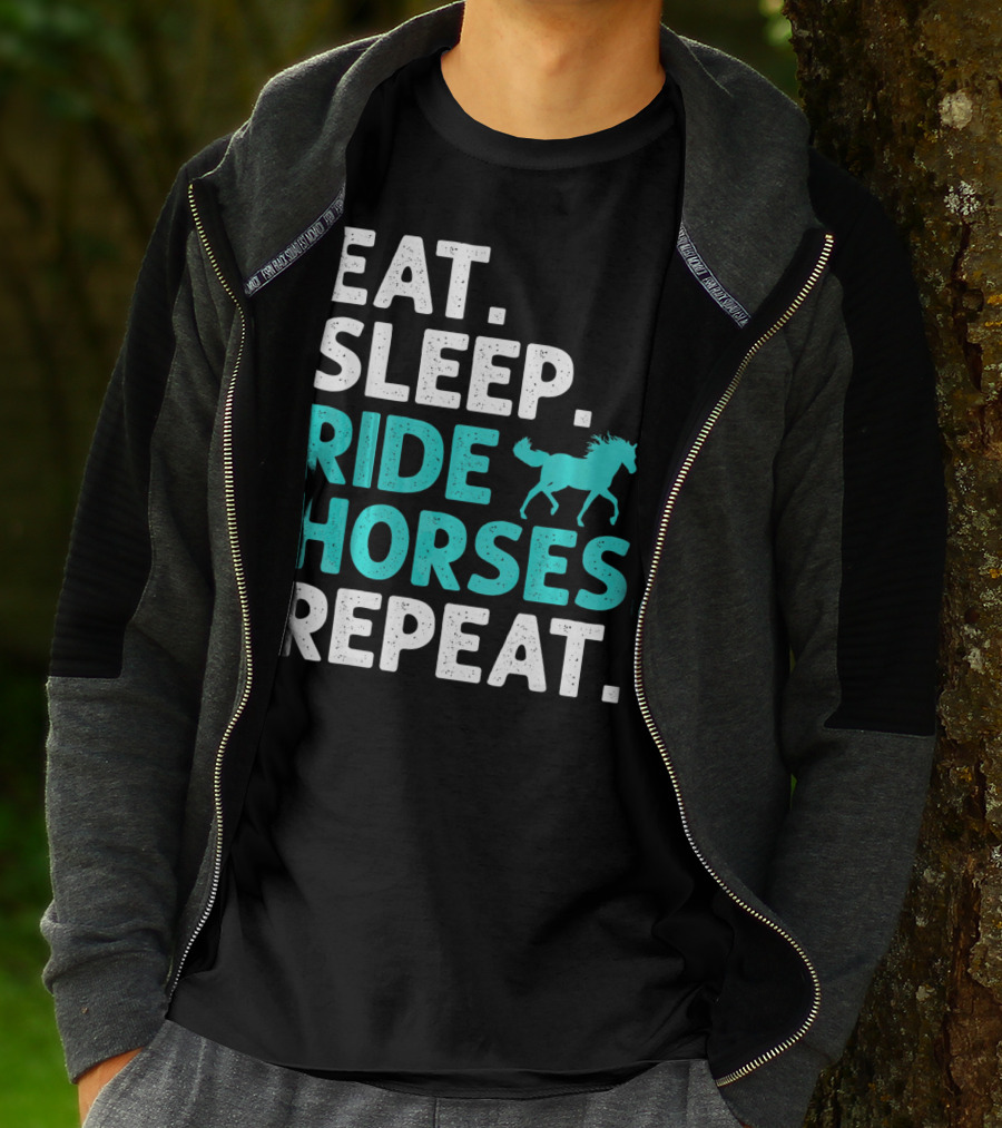 Eat Sleep Ride Horses Repeat Vintage Horse T-Shirt