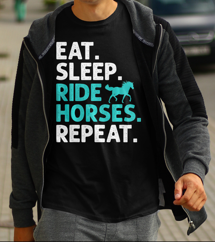 Eat Sleep Ride Horses Repeat Vintage Horse T-Shirt