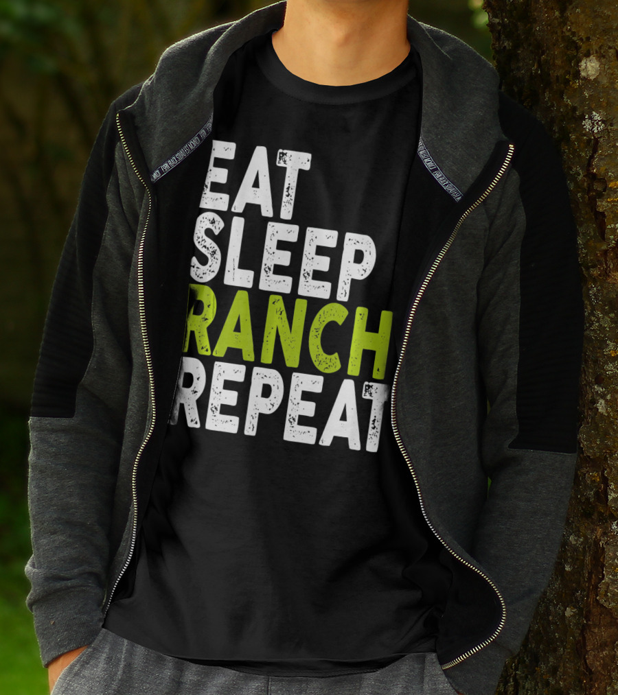Eat Sleep Ranch Repeat Ranch Funny Farmer Life T-Shirt