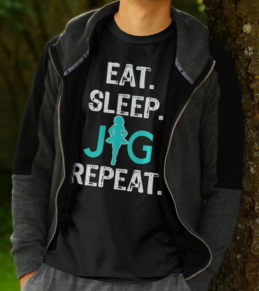 Eat Sleep Jig Repeat Funny Girls Irish Dance T-Shirt