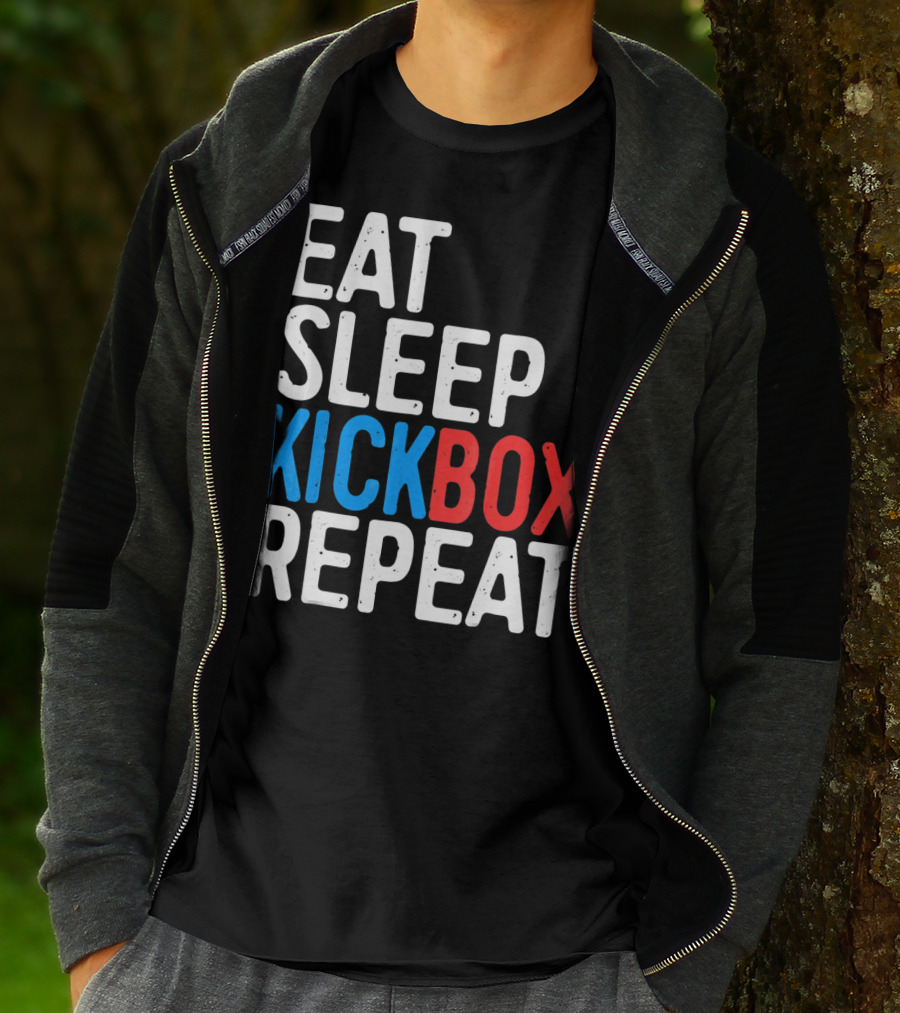Eat Sleep Kickbox Repeat Kickbox Motivational Sports T-Shirt