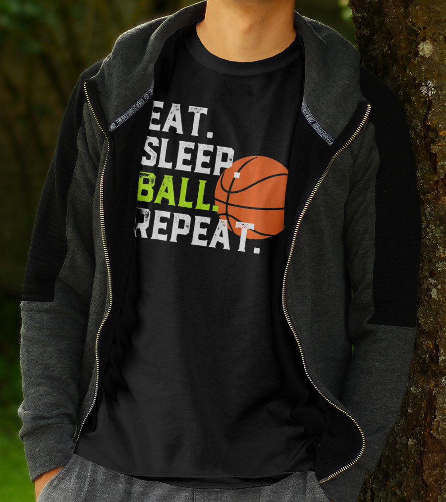Eat Sleep Ball Repeat Funny Basketball T-Shirt