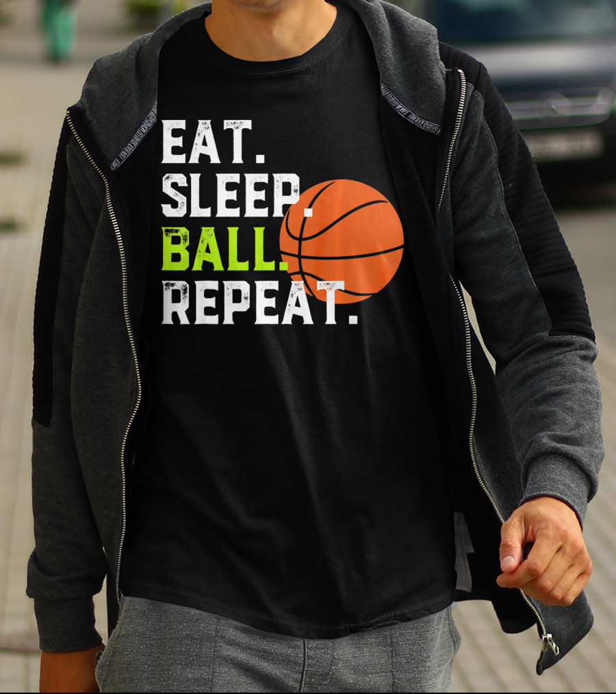 Eat Sleep Ball Repeat Funny Basketball T-Shirt