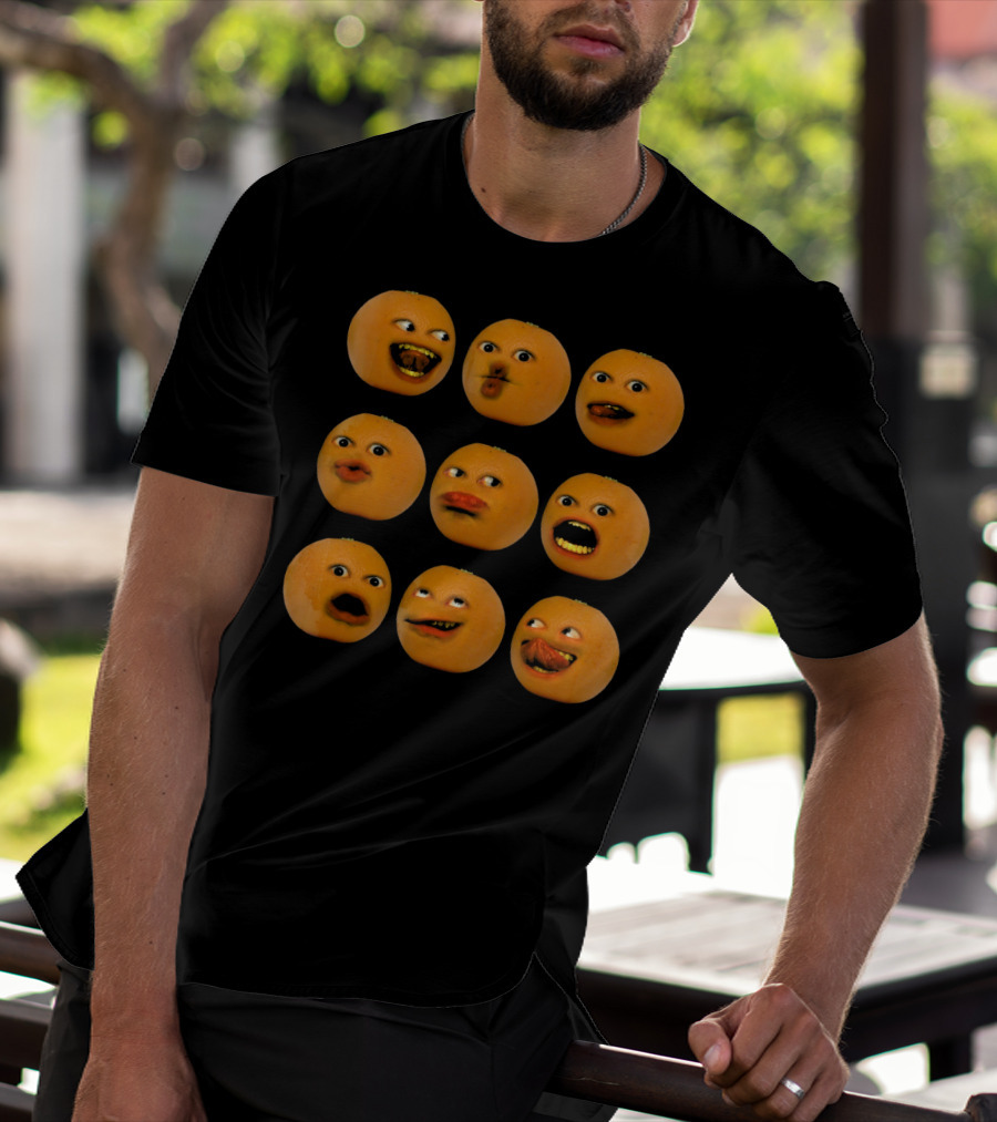Annoying Orange Funny Faces Emoji T-Shirt