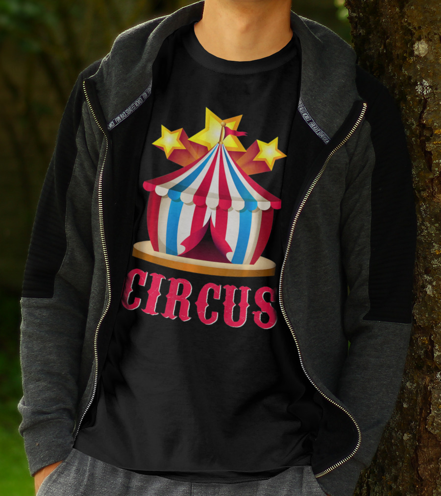 Circus Tent Emoticon With Stars Event Sta T-Shirt