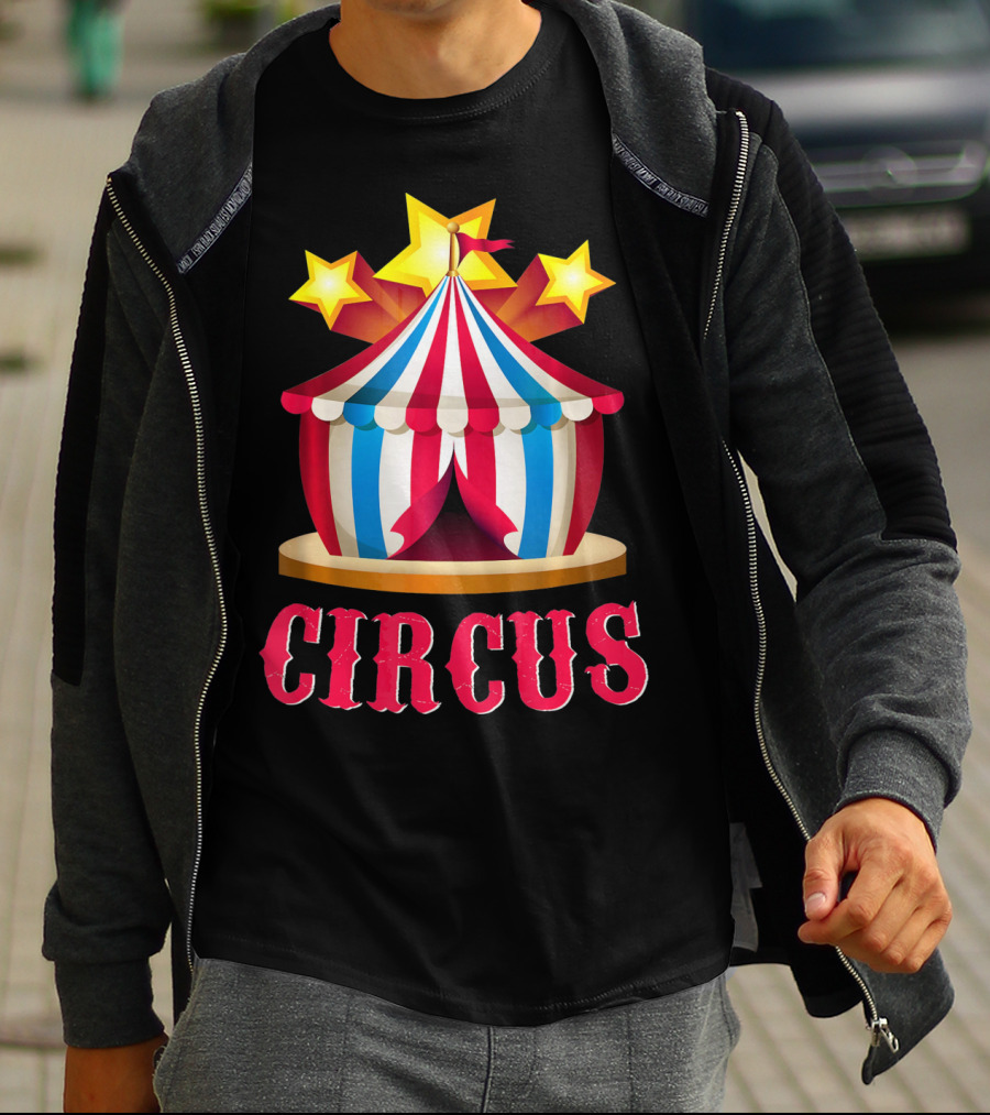 Circus Tent Emoticon With Stars Event Sta T-Shirt