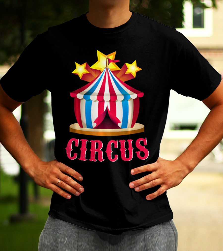 Circus Tent Emoticon With Stars Event Sta T-Shirt