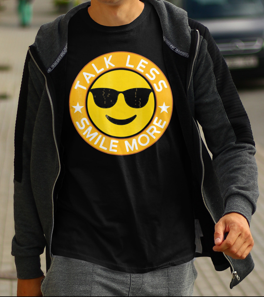 Talk Less Smile More Hamilton Yellow Emo Sunglasses Smile T-Shirt