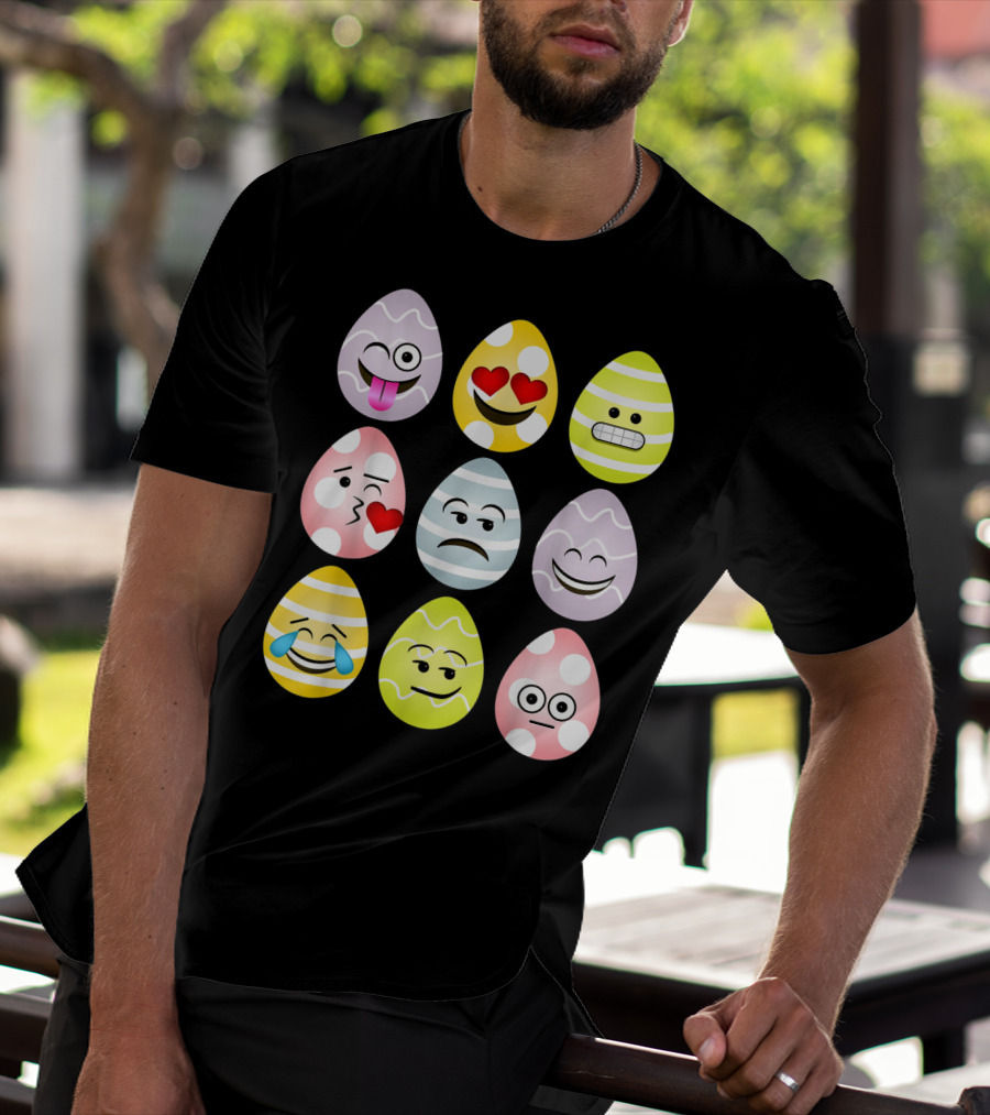 Easter Egg Emoji Faces Fun Expressions T-Shirt