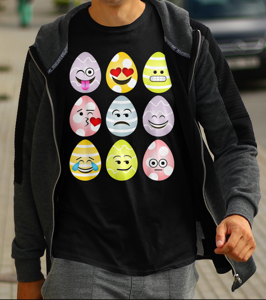 Easter Egg Emoji Faces Fun Expressions T-Shirt