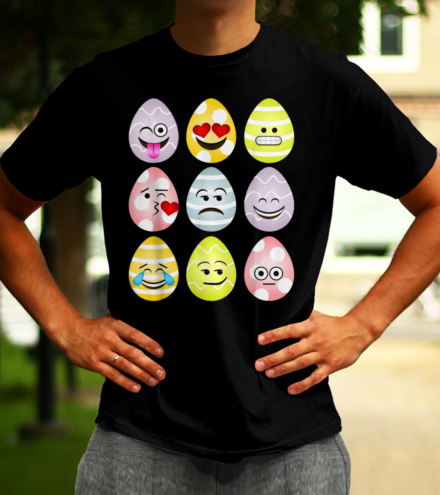 Easter Egg Emoji Faces Fun Expressions T-Shirt