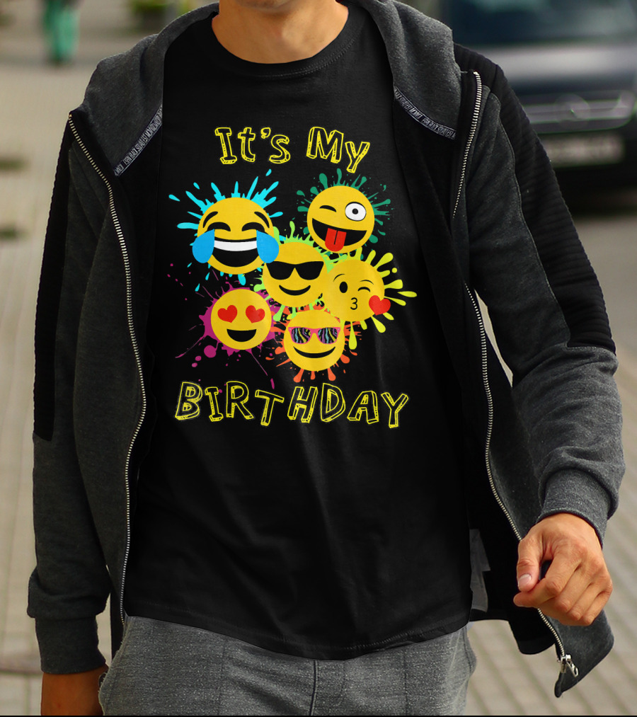It's My Birthday Colorful Emoji T-Shirt