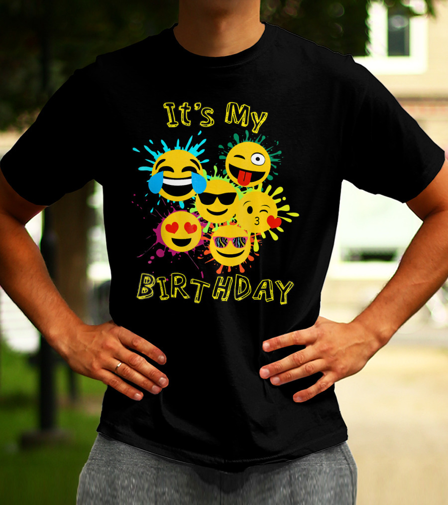 It's My Birthday Colorful Emoji T-Shirt