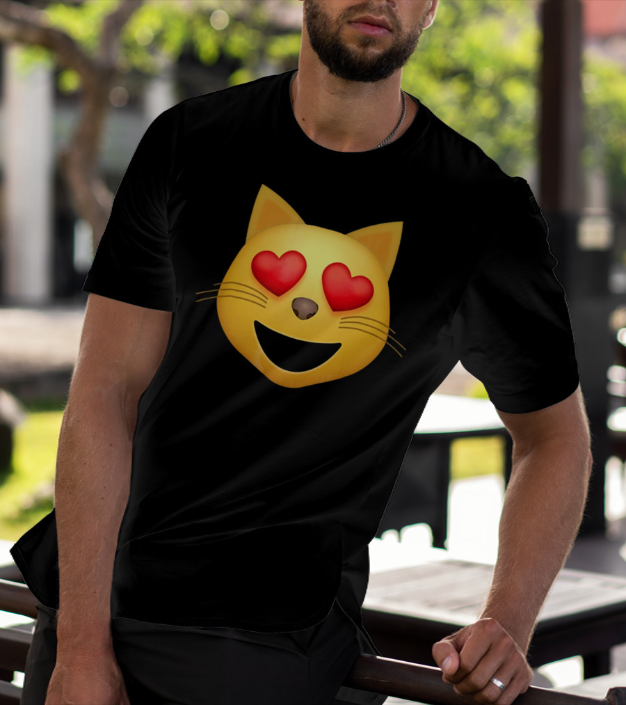 Smiling Cat Face With Heart Eyes Emoji T-Shirt