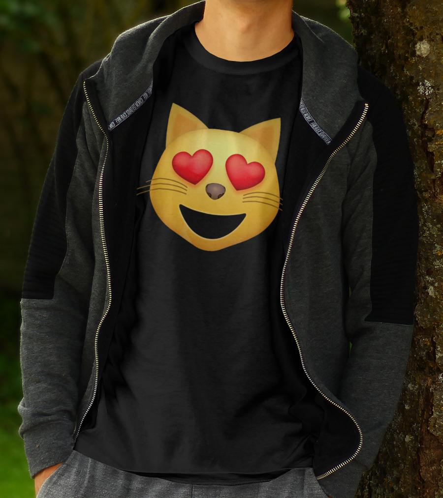 Smiling Cat Face With Heart Eyes Emoji T-Shirt