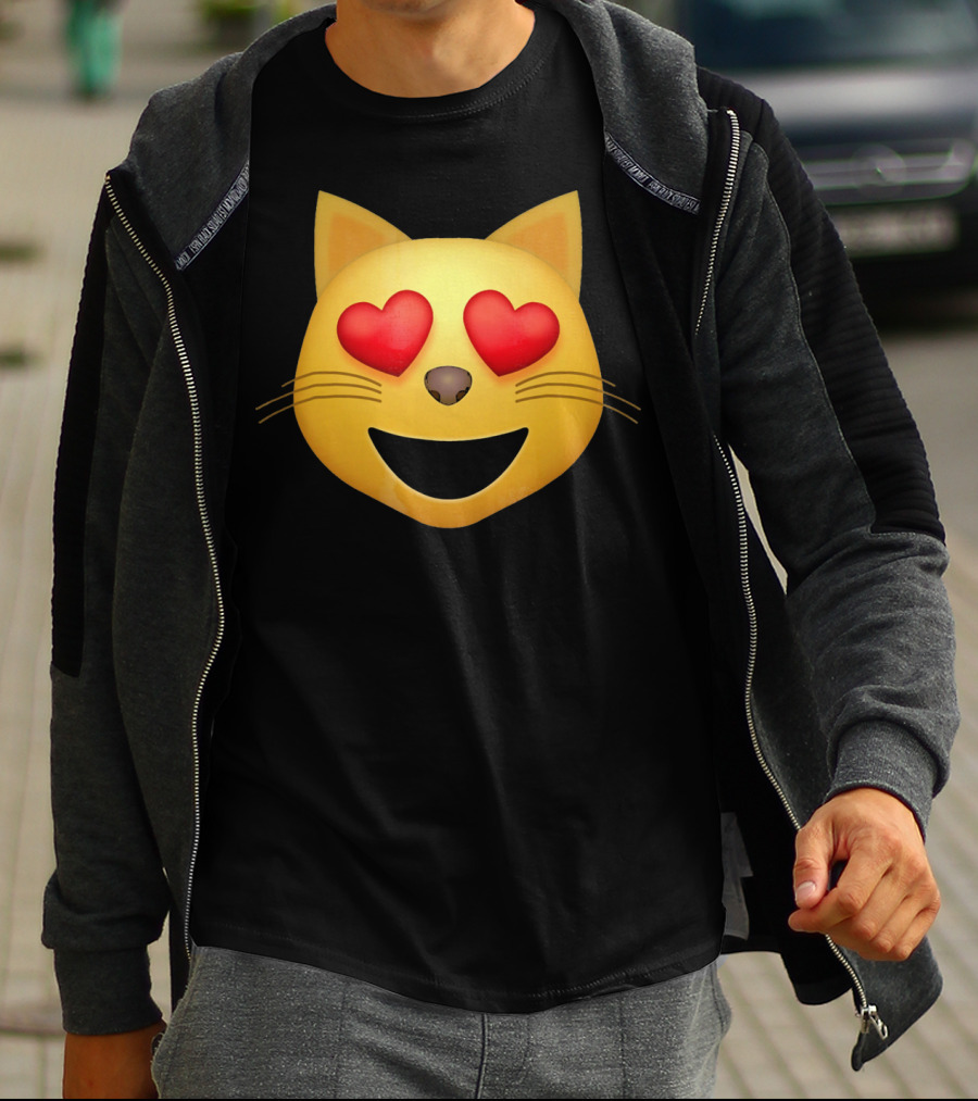 Smiling Cat Face With Heart Eyes Emoji T-Shirt