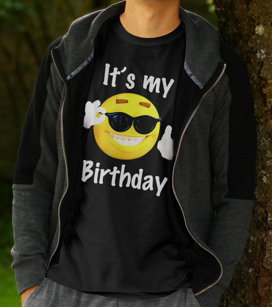 It's My Birthday Emoji Sunglasses Smile T-Shirt