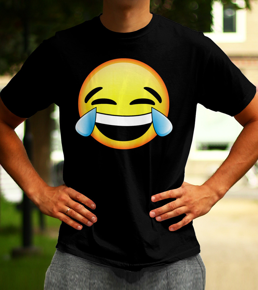 HD Emoji Tears Of Joy Face Laughin Hilarious Expression T-Shirt