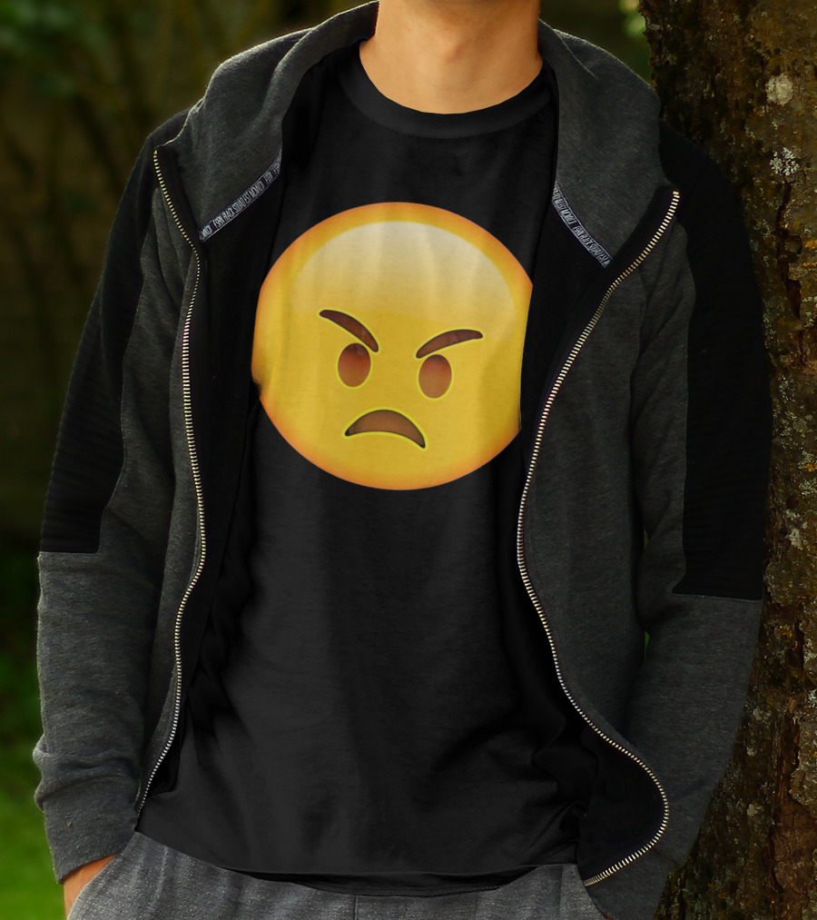 Emoji Angry Face Emoticon Mad Grumpy Upset T-Shirt