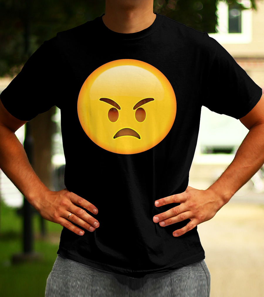 Emoji Angry Face Emoticon Mad Grumpy Upset T-Shirt