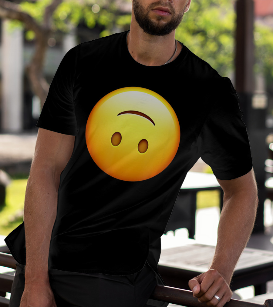 Silly Upside Down Emoji Face T-Shirt