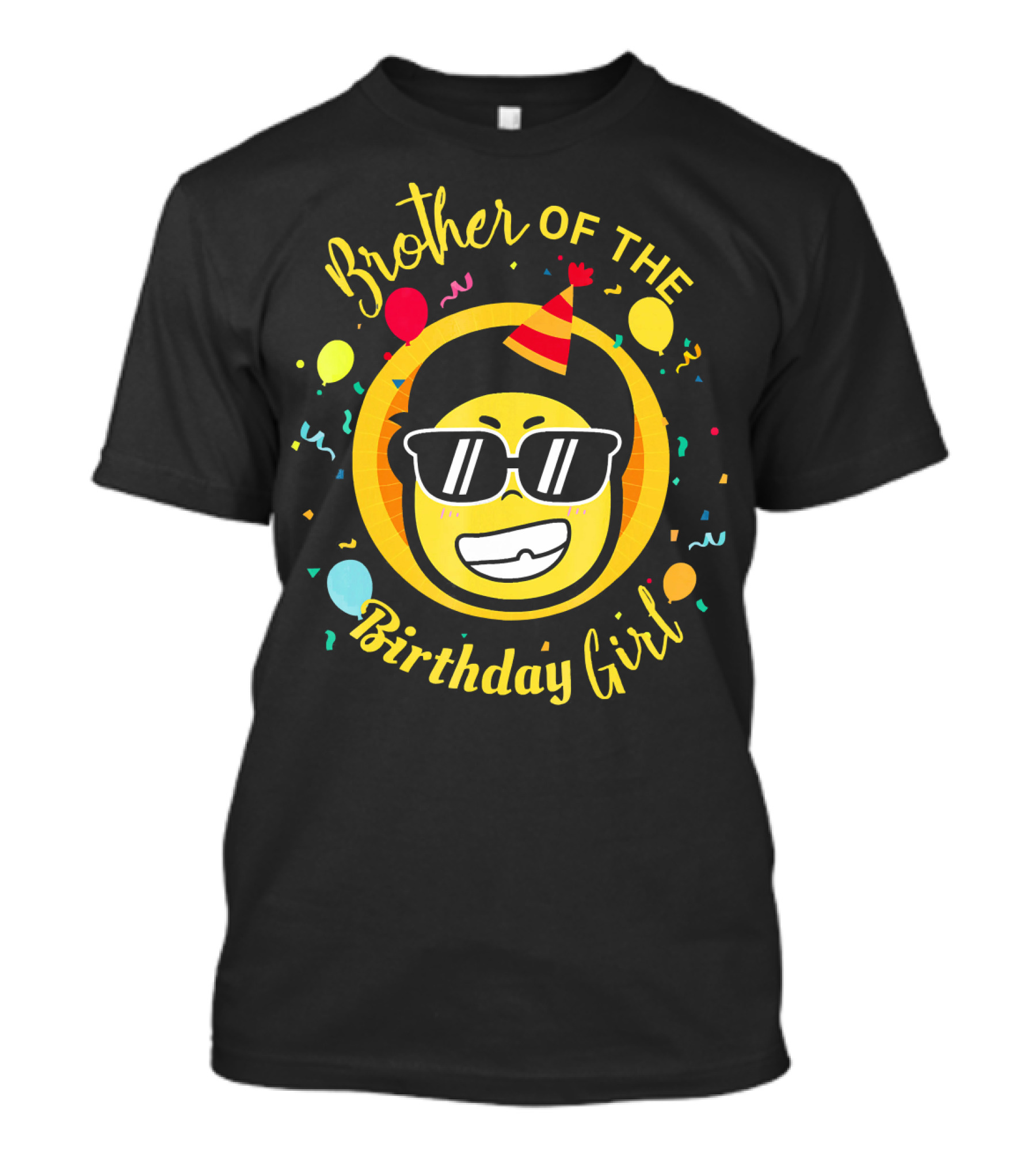 Brother Of The Birthday Girl Funny Emoji Party T-Shirt