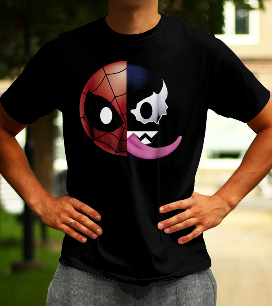 Marvel Spider Man Venom Split Face Emoji T-Shirt