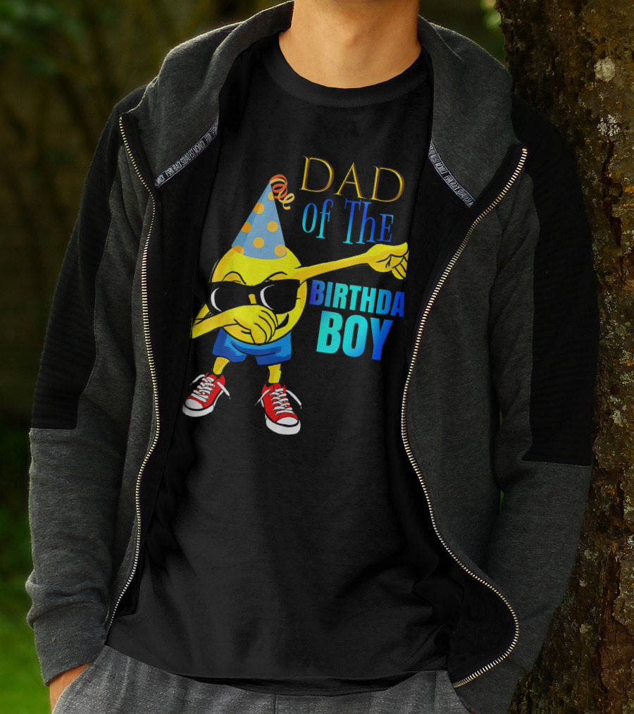 Dad Of The Birthday Boy Cool Dancing Dabbing Emoji T-Shirt