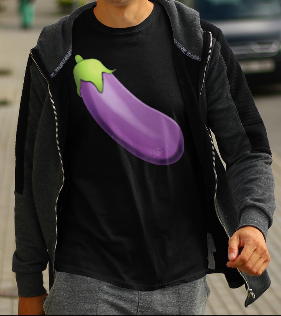 EmojiTees Bold Eggplant Emoji Weiner T-Shirt