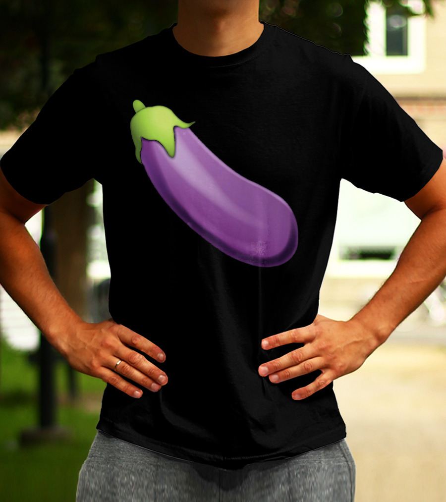 EmojiTees Bold Eggplant Emoji Weiner T-Shirt
