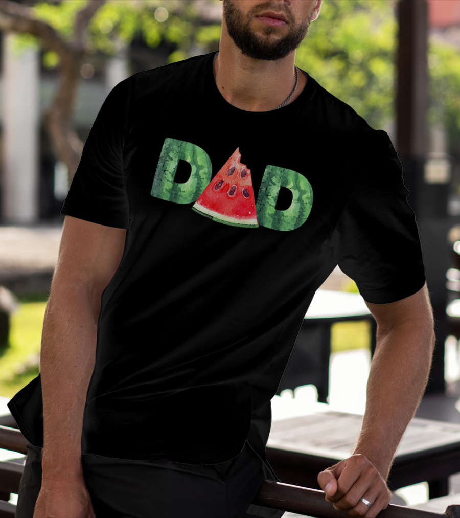 Funny Watermelon Dad Middle Fath T-Shirt