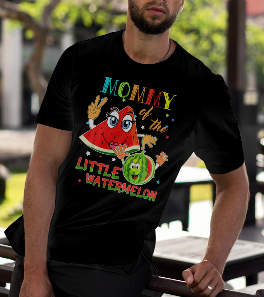 Mommy Of The Little Watermelon Funny Matching Birthday T-Shirt
