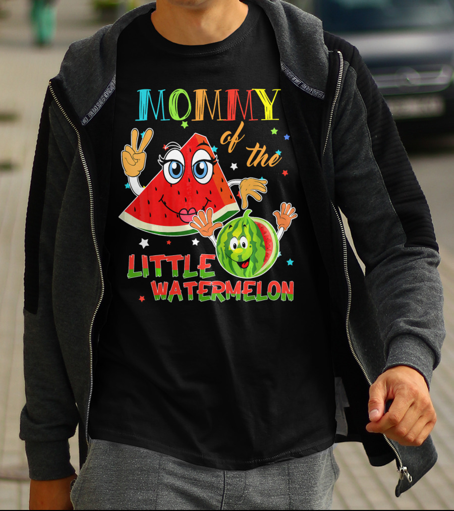 Mommy Of The Little Watermelon Funny Matching Birthday T-Shirt