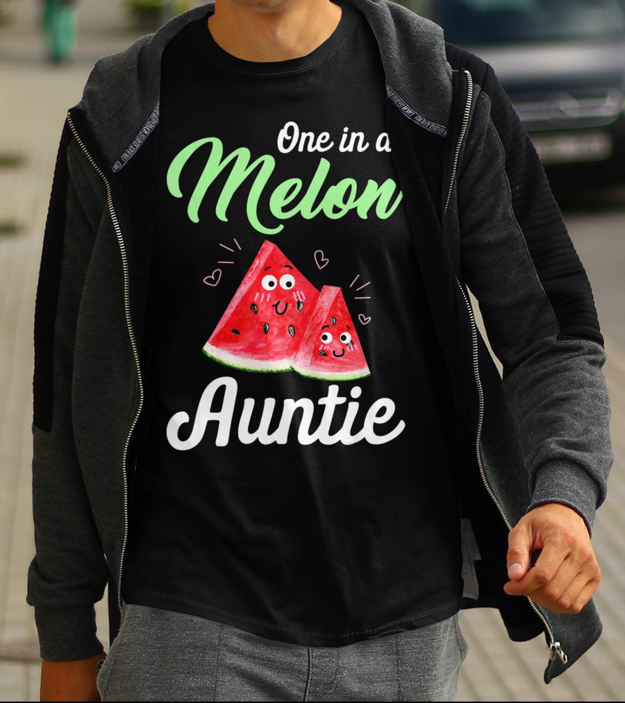 One In A Melon Auntie Cute Watermelon T-Shirt