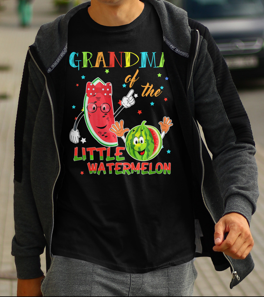 Grandma Of The Little Watermelon Funny Matching Birthday T-Shirt