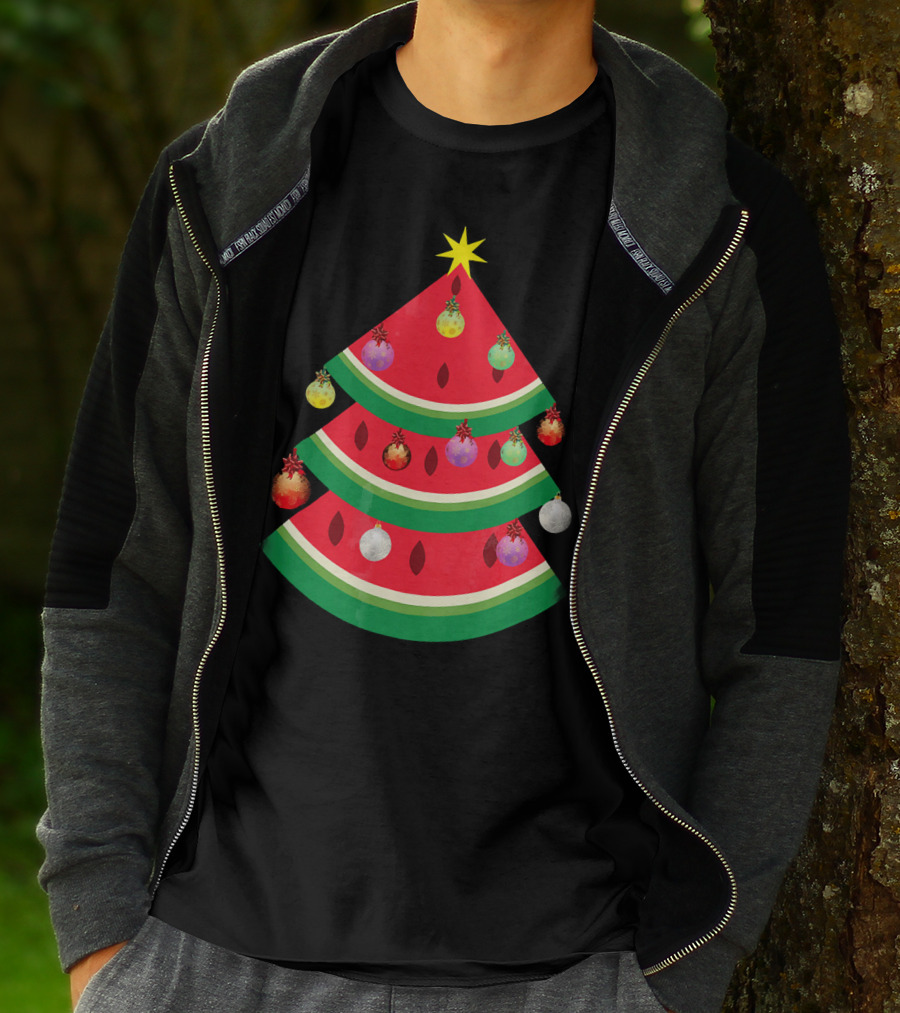Watermelon Tree Merry Christmas Ornaments T-Shirt