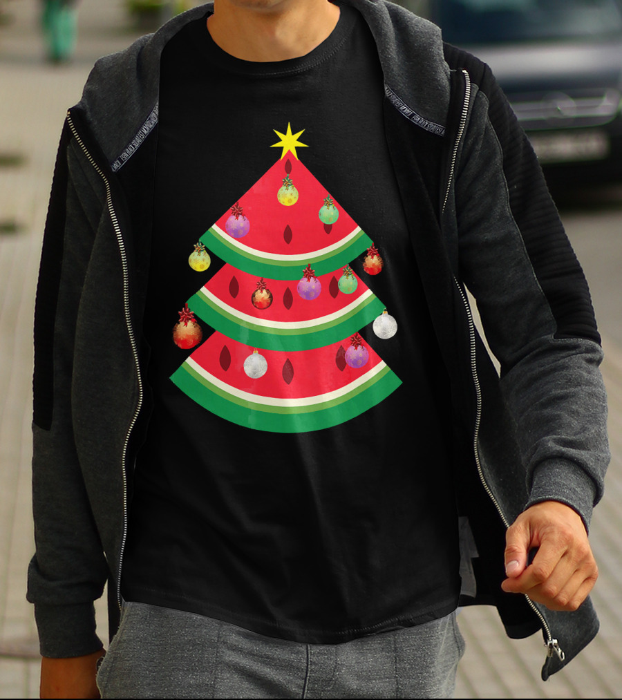 Watermelon Tree Merry Christmas Ornaments T-Shirt