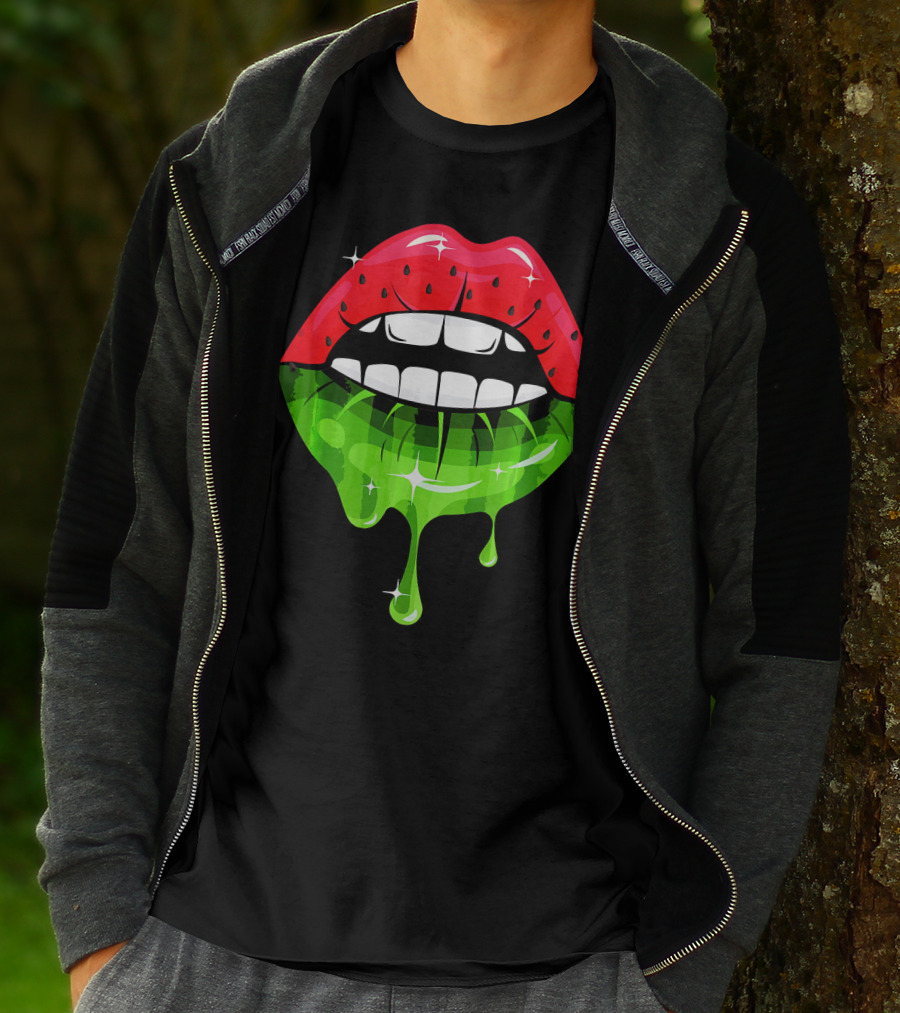 Watermelon Lip Dripping Summer Fruits T-Shirt