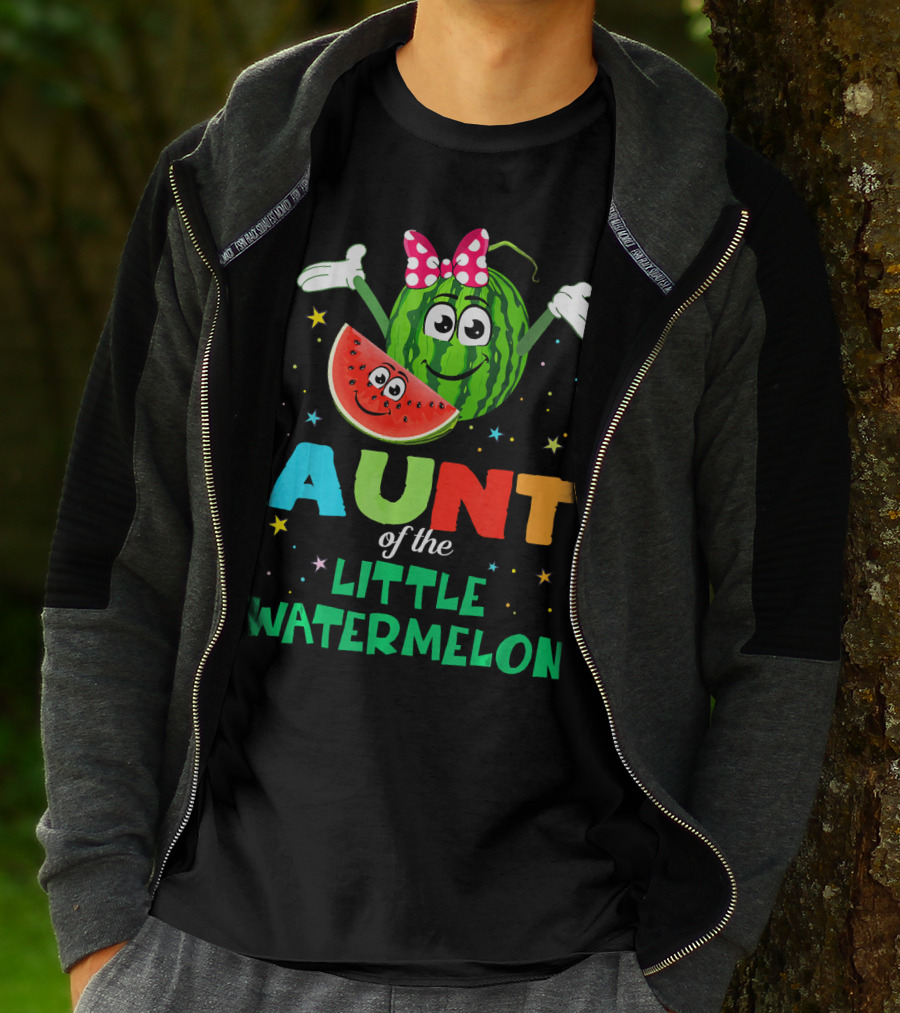 Aunt Of The Little Watermelon Funny Birthday T-Shirt