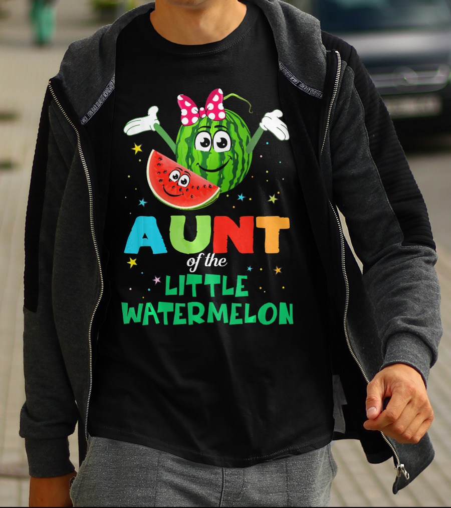 Aunt Of The Little Watermelon Funny Birthday T-Shirt