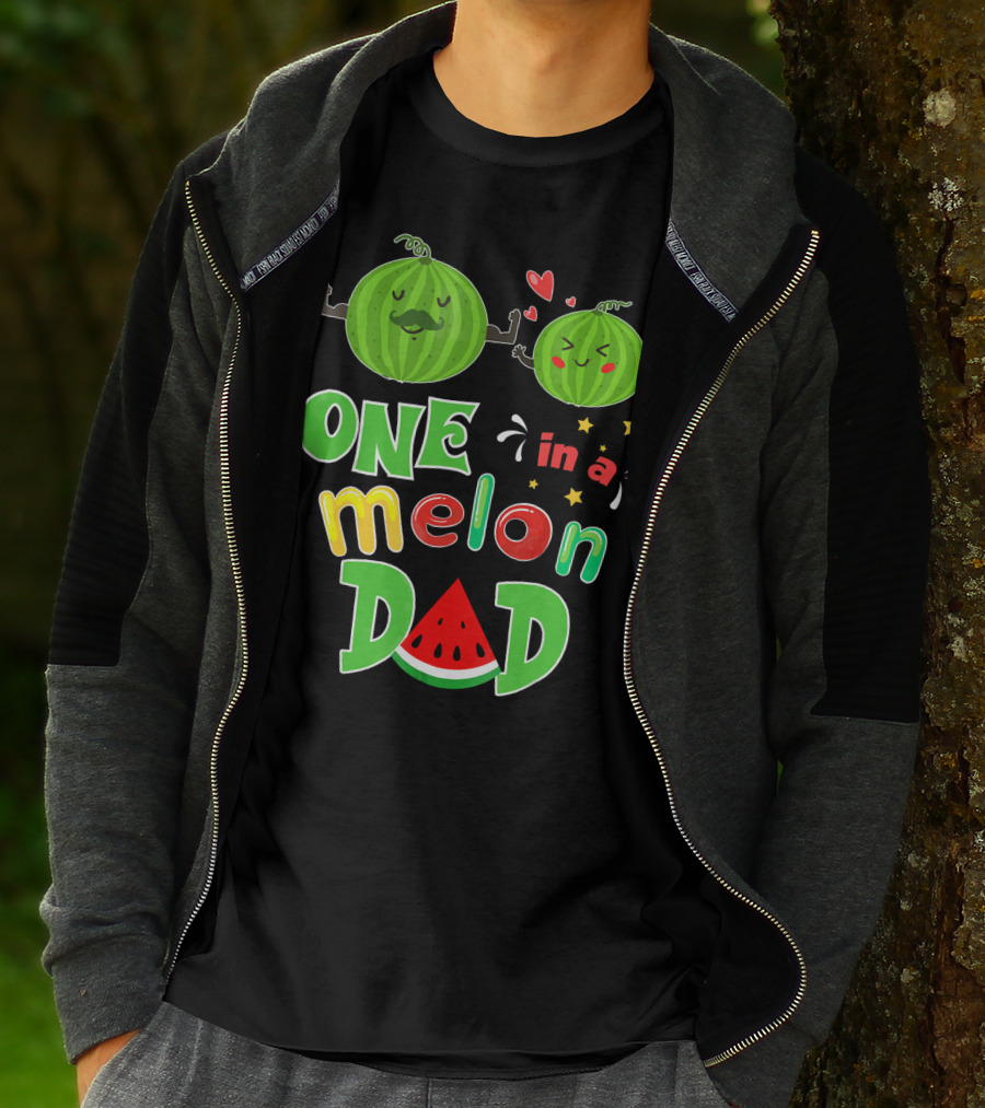 One In A Melon Dad Watermelon Summer Tropical T-Shirt