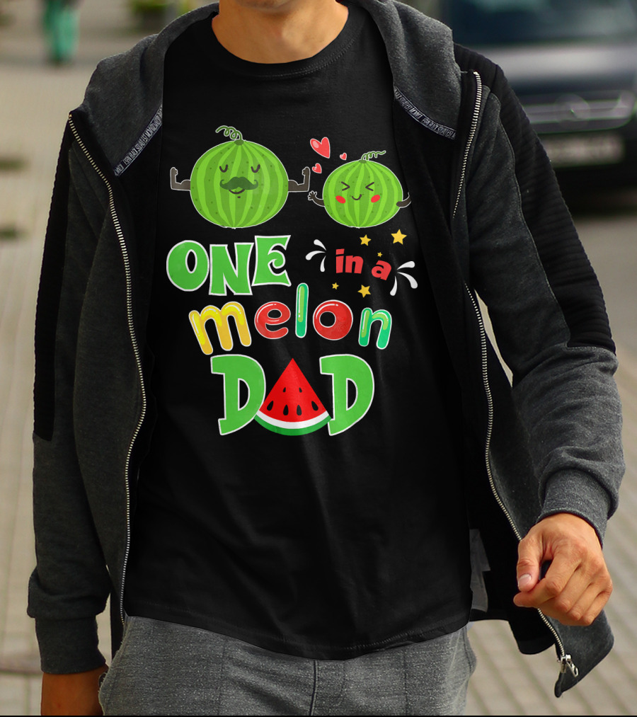 One In A Melon Dad Watermelon Summer Tropical T-Shirt