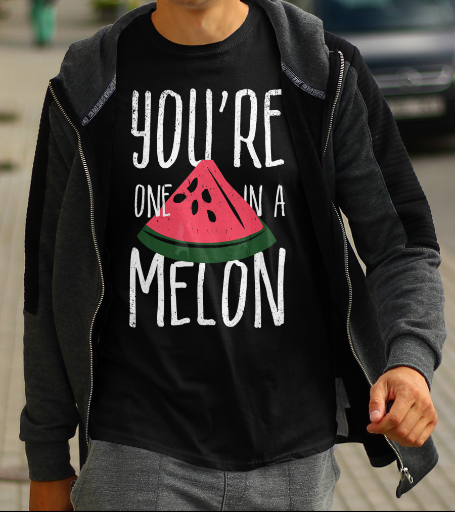 You're One In A Melon Watermelon Slice Fun Playful Pun T-Shirt