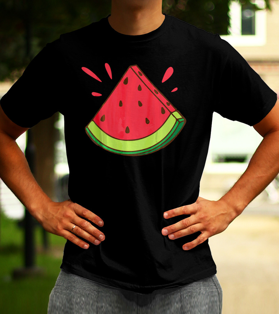 Funny Watermelon Slice Graphic For Watermelon Lover T-Shirt