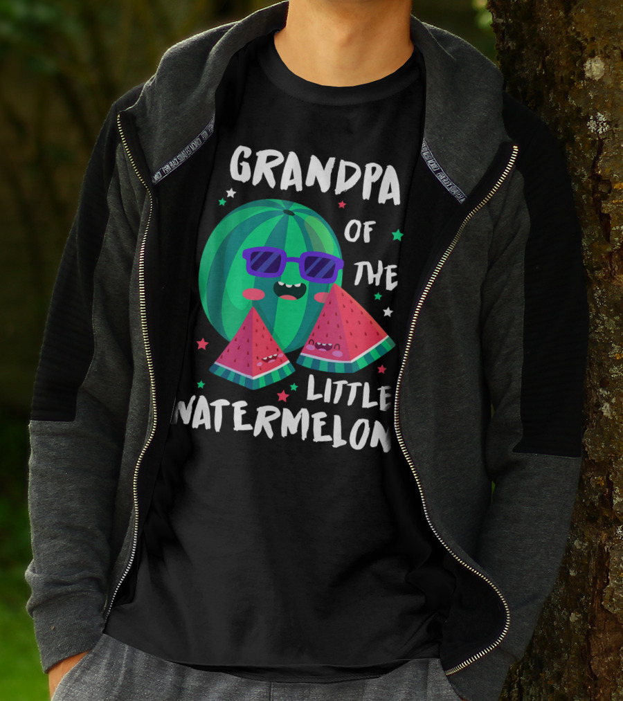 GRANDPA OF THE LITTLE WATERMELON WITH COOL SMILING SUNGLASSES AND STARS T-Shirt