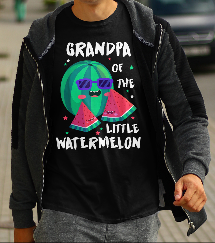 GRANDPA OF THE LITTLE WATERMELON WITH COOL SMILING SUNGLASSES AND STARS T-Shirt