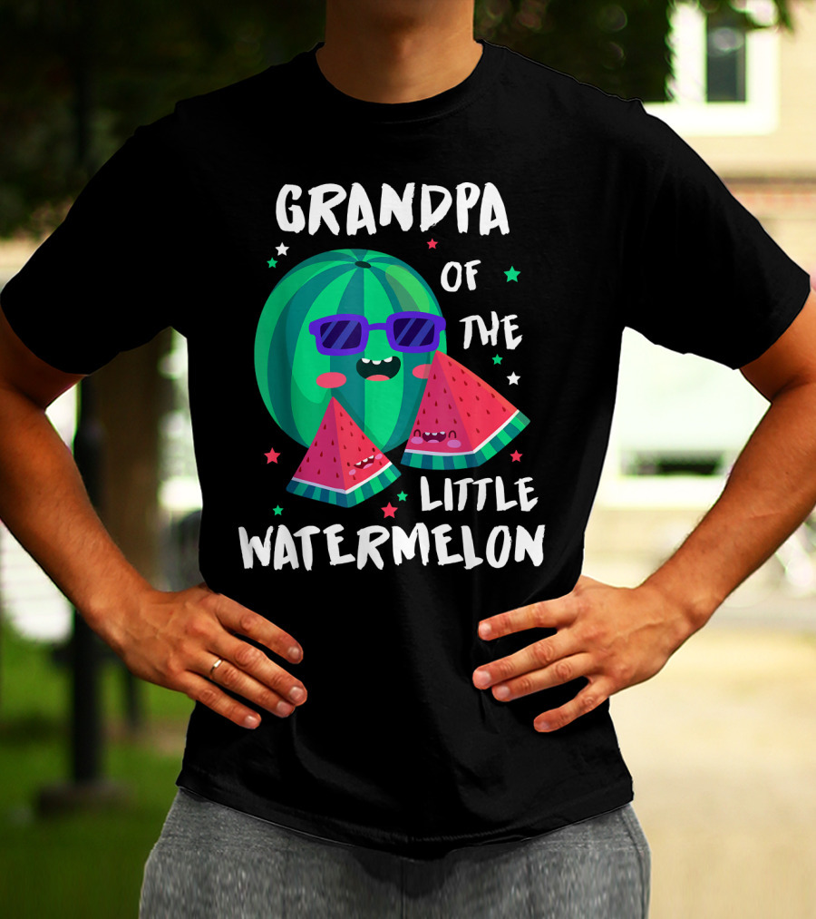 GRANDPA OF THE LITTLE WATERMELON WITH COOL SMILING SUNGLASSES AND STARS T-Shirt
